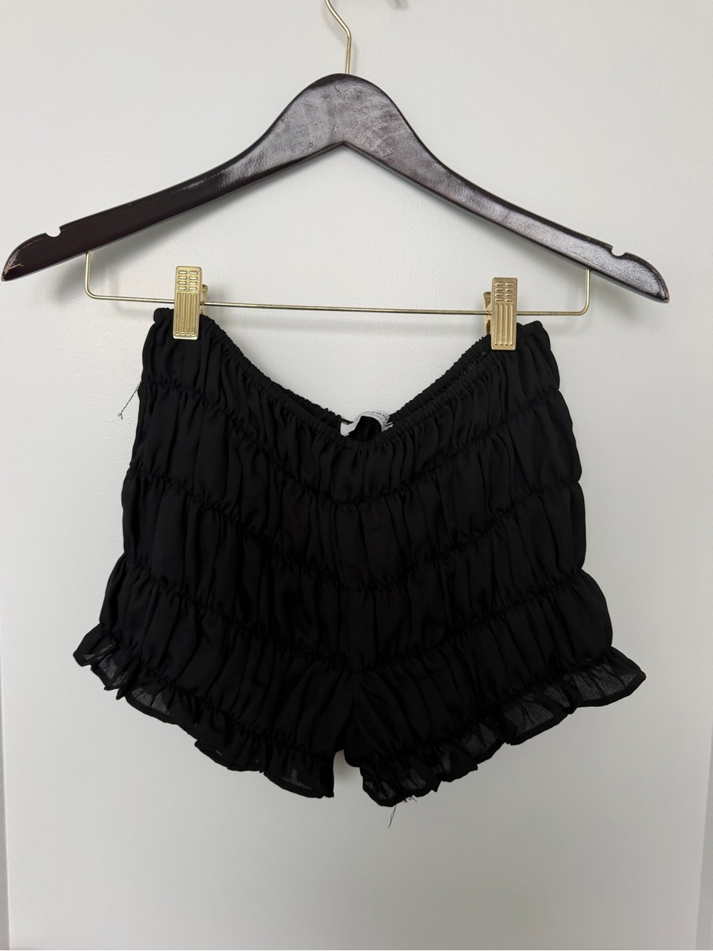 Peppermayo Black Ruffle Shorts